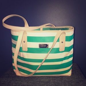 Striped over the shoulder bag